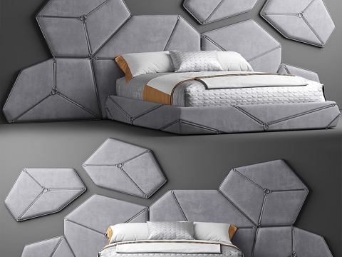  我的设计床3d模型 