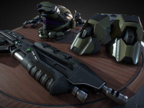  光环斯巴达套装3d模型 