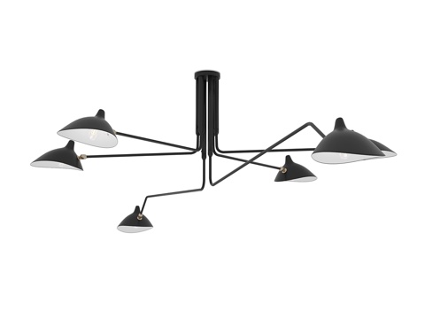  蜘蛛穆伊勒吊灯，6盏灯3d模型 