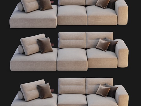  萨巴意大利 - 我的陶斯模块化沙发方案2、3、43d模型 