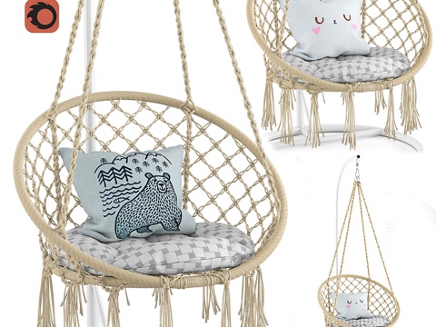  Ohuhu悬挂式吊床秋千椅3d模型 