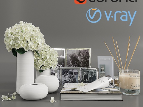  绣球花装饰套装3d模型 