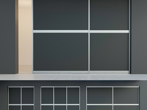  滑动门·隔断·衣柜·五扇3d模型 