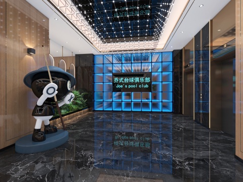  台球室3d模型 