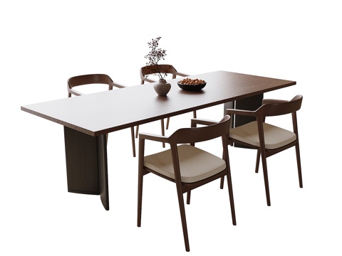  现代餐桌椅 餐椅 餐桌3d模型 