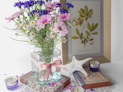  野花花束3d模型 