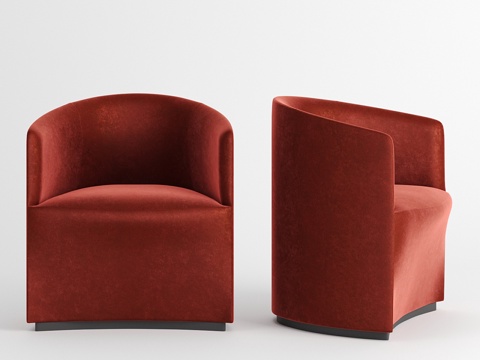  奥多茶室俱乐部椅3d模型 