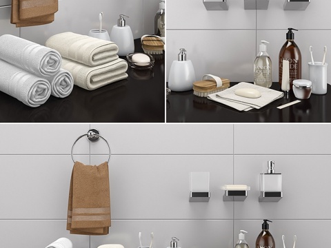  浴室装饰套装363d模型 