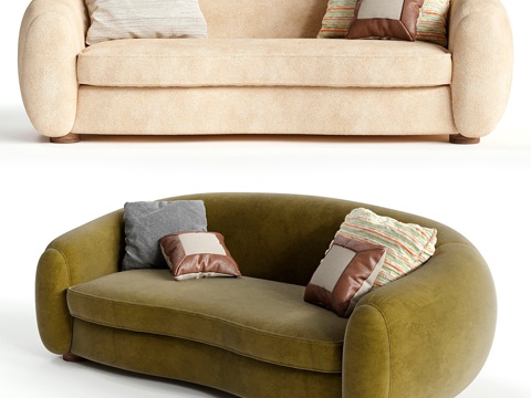  让·鲁瓦耶北极熊皮沙发3d模型 