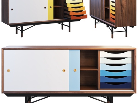  1955 餐边柜（3种款式）3d模型 