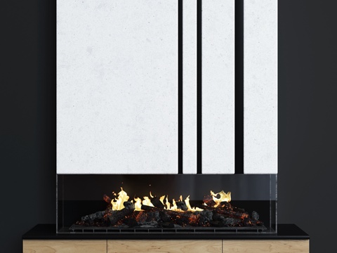  现代壁炉 143d模型 