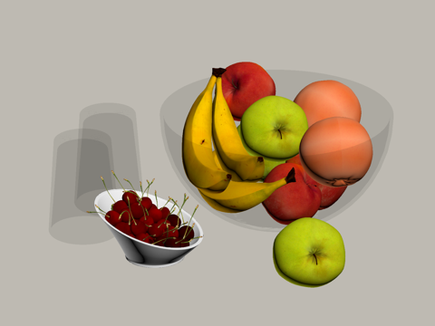 现代摆件 水果盘su模型