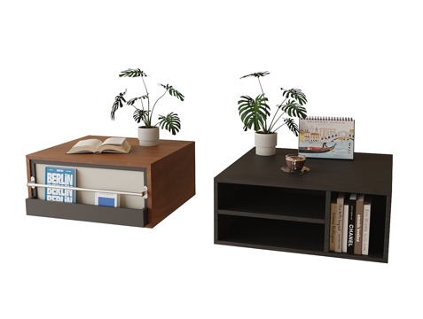  现代飘窗柜su模型 