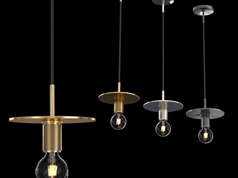  实用主义圆盘吊灯3d模型 