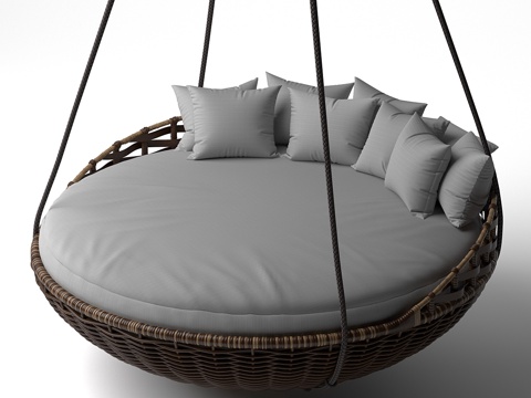  吊床式悬浮日床3d模型 