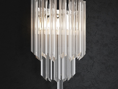  贝拉菲古拉瀑布式双灯壁灯WL411-23d模型 