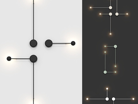  Wall Vibia Pin壁灯（4色，4种安装方式）3d模型 