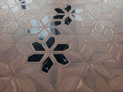  金叶拼花地板，杜鹃木3d模型 