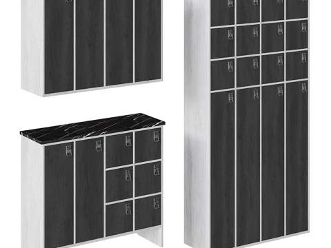  带组合锁的储物柜3d模型 