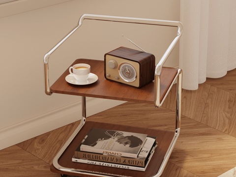  现代中古边几 置物架su模型 