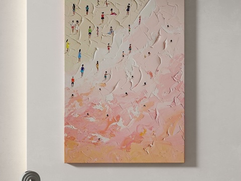  现代，轻奢，肌理，奶油风，简约，抽象，装饰画3d模型 