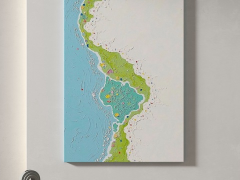  现代，轻奢，肌理，奶油风，简约，抽象，装饰画3d模型 