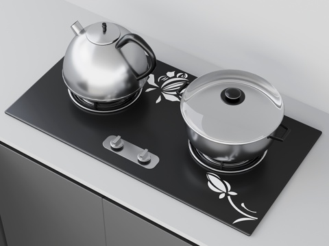  现代灶具 燃气灶 煤气灶su模型 