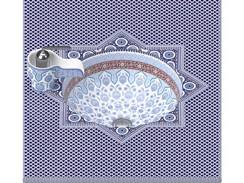  洗脸盆与科勒马拉喀什混合龙头3d模型 