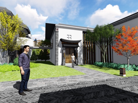  度假区景观  景观设计  民宿度假景观  毕业设计 风景园林su模型 