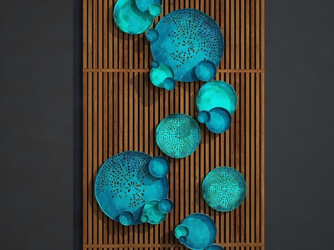  装饰墙，圆形3d模型 