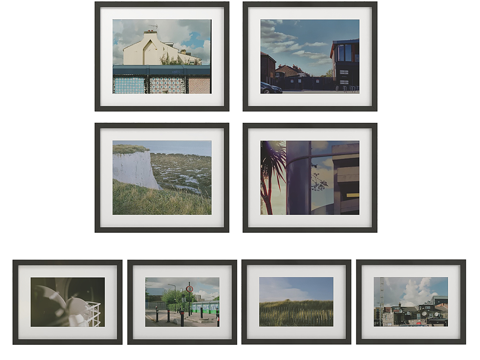  现代简约挂画 相框 照片墙  装饰墙3d模型 