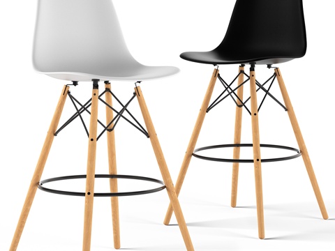  Loftdesigne 凳子 3753 - 伊姆斯塑料凳3d模型 