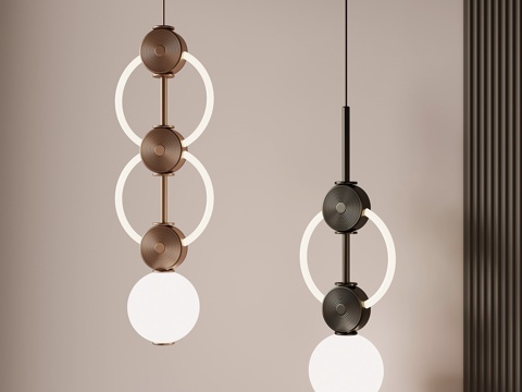 现代意式吊灯 球形吊灯 鱼线吊灯su模型