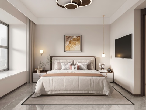  现代卧室 梳妆台3d模型 