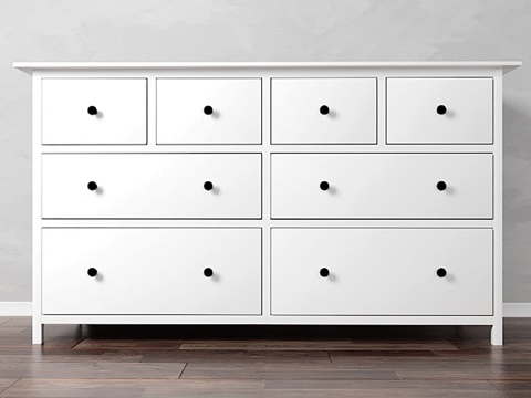  宜家HEMNES八抽屉柜3d模型 