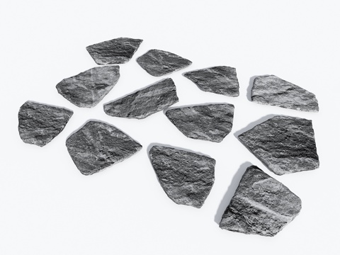  片岩 汀步 铺装 碎拼铺装 片岩碎拼 现代石材3d模型 