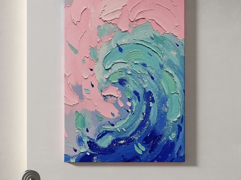  现代，轻奢，肌理，奶油风，简约，抽象，装饰画3d模型 