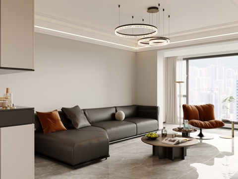  意式客餐厅 玄关 酒柜3d模型 