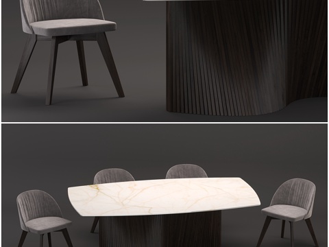  Natisa Orbit 餐桌 Rose 餐椅3d模型 