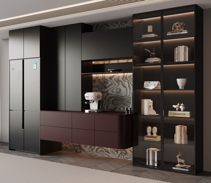  现代意式酒柜 餐边柜3d模型 
