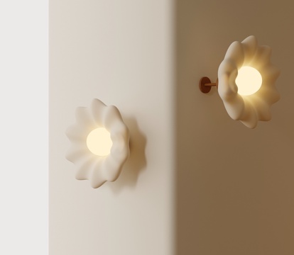 现代奶油风壁灯su模型