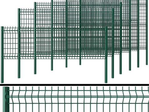  门用围栏与门3d模型 