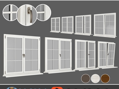  树下塑料窗，视角06部分01组3d模型 