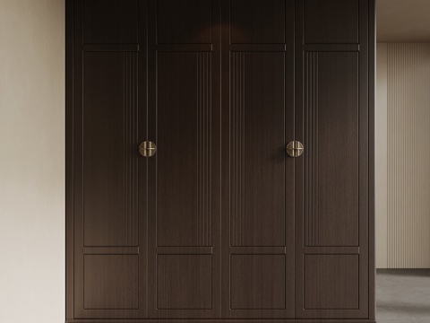 新中式衣柜 成品衣柜su模型