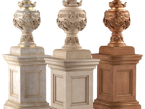  经典花瓶用于立面与室内装饰3d模型 