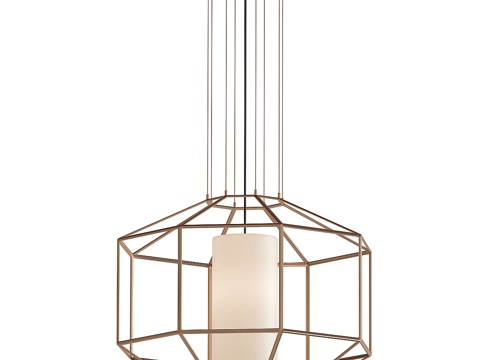  剪影单灯金箔吊灯3d模型 