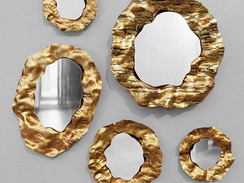  卡帕睡莲金 轻奢挂镜3d模型 