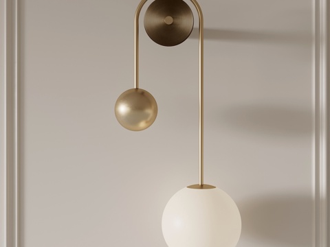 法式壁灯 金属壁灯su模型