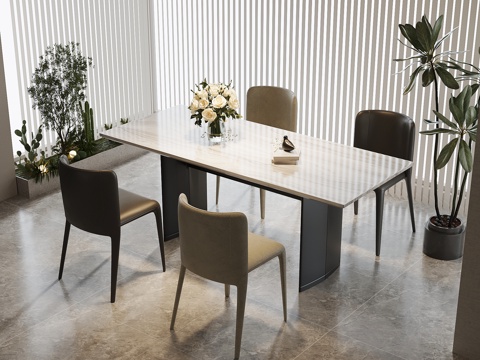 现代餐桌椅su模型