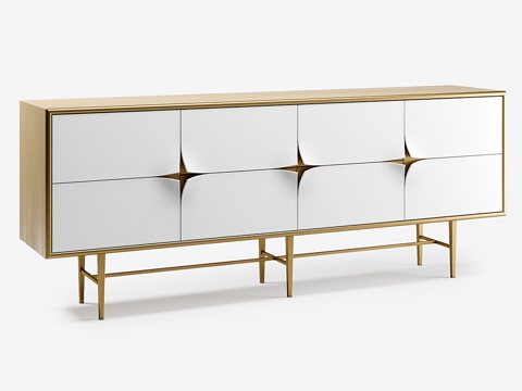  John-Richard 简约边柜台3d模型 